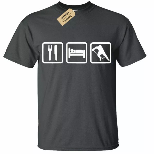 

Eat sleep hockey t-shirt gift t shirt, White;black