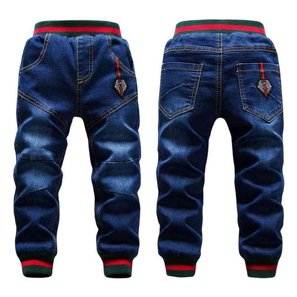 Winter Große Jungen Jeans Hosen 2-14Yrs Kinder Verdickung Hinzufügen Wolle Hose Lässig Waschen Blau Denim Samt Oberbekleidung Warme 210622