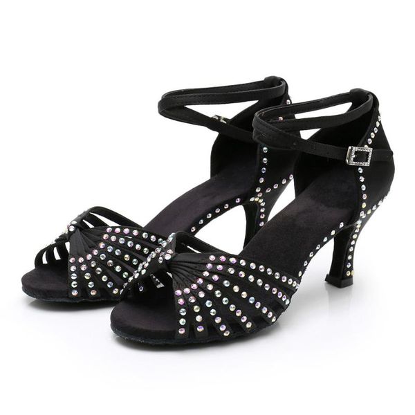 

dress shoes ankle strap heels women sandals summer party zapatos de mujer ladies sandalias 2021 e3, Black