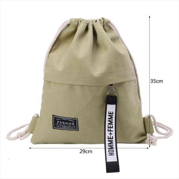 

canvas storage school gym drawstring bag pack rucksack backpack pouch