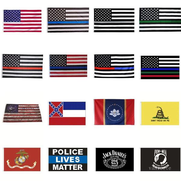 Bandiere della polizia a stelle e strisce americane 2 ° emendamento Bandiera americana vintage Poliestere USA Bandiere confederate ZC374 Trasporto marittimo