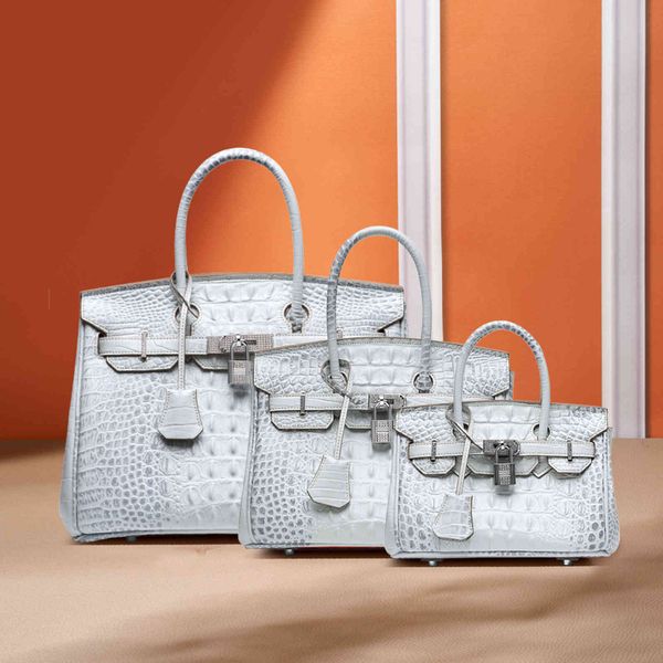 

crocodile himalayan leather women's bag layer cow luxury light live broadcast, Black;red