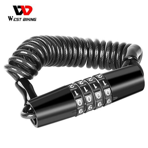 

bike locks west biking mini bicycle lock 4 digit password helmet bag saddle anti-theft for motorcycle scooter cycling cable