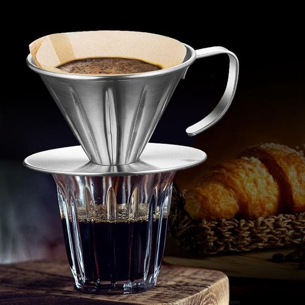 

coffee filters stainless steel filter holder reusable stand with handle kitchen dripper tools
