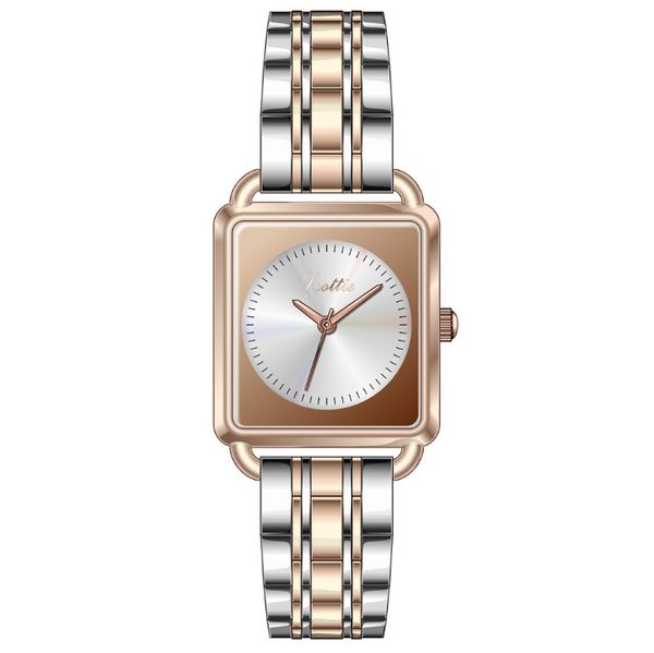 

scottie brand 24*26mm rectangle dial grace girls watch quartz womens watches multicolor choice stainless steel band goddess wristwatches, Slivery;brown