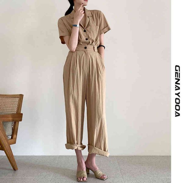 

genayooa summer casual loose tracksuits short sleeve two piece set and pants korean style women suits 210417, White