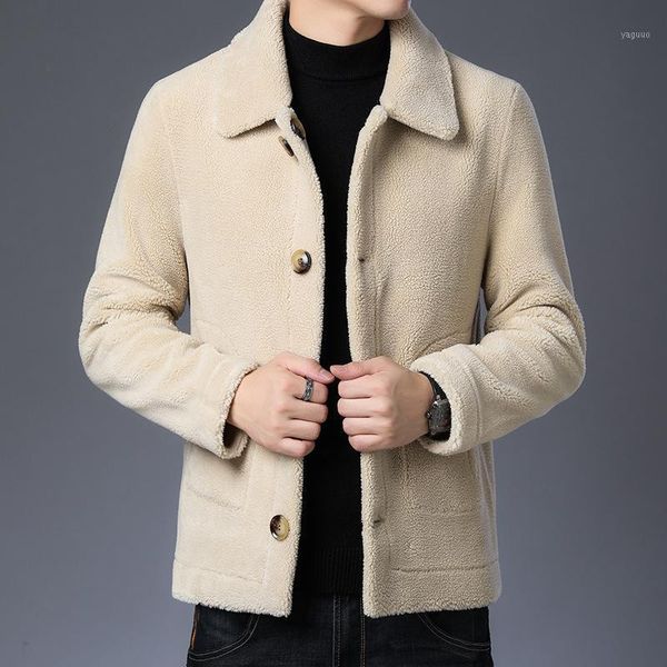 

men's jackets 2021 jacket winter plush casual korean heavy coat fashion brand 3122, Black;brown
