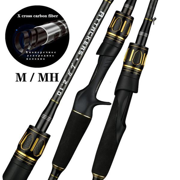 

boat fishing rods 1.98m 2.1m 2.4m m/mh powerful carbon fiber rod casting spinning universal pole 2 sections super hard sea freshwater