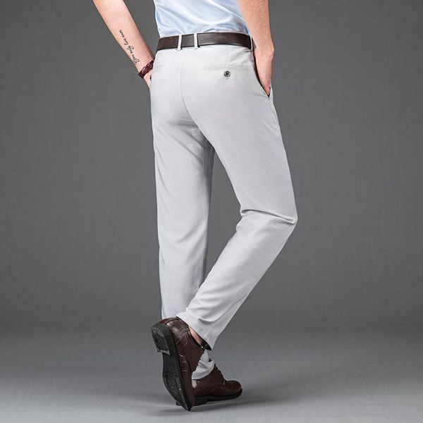 

men's pants 2021 suit men dress joggers trousers straight business mens formal big size 40 42, Black