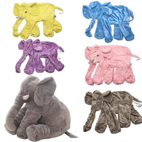1 pc 40-80cm colorido elefante pele macia brinquedo de pelúcia recheado bebê apaziguado travesseiros de dormir prendedores de kawaii para crianças