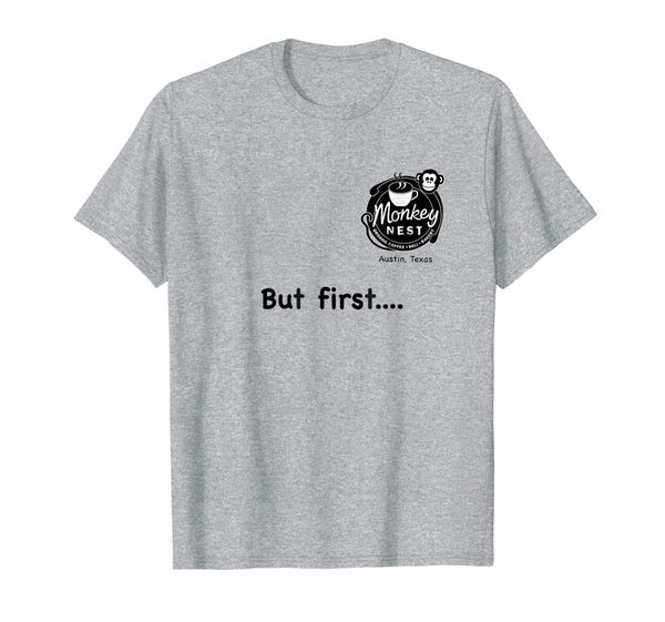 

monkey nest shirt - but first, coffee, White;black