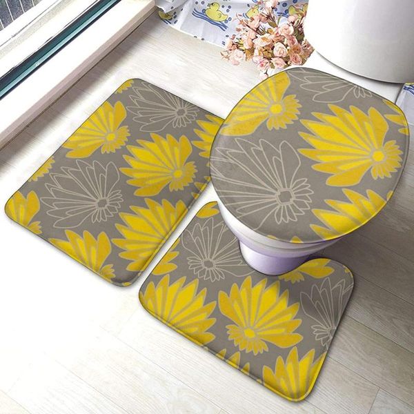 

bath mats art deco lotus bathroom mat sets 3 piece set rugs memory foam toilet seat cover lid