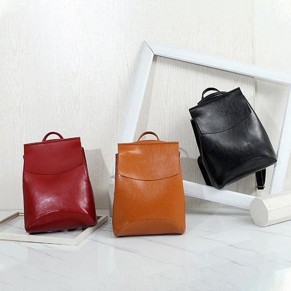 

backpack fashion women's shoulder bag youth leather school female travel