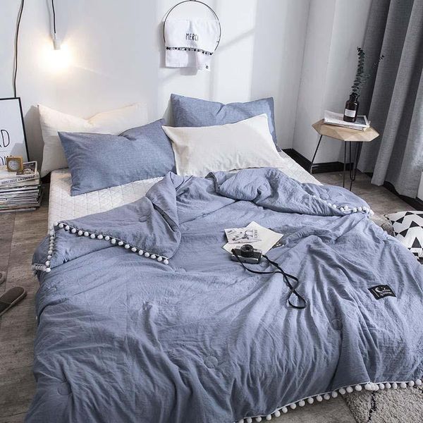 

comforters & sets washable summer air condition quilts with ball breathable lightweight throw blankets for bed sofa travel camping