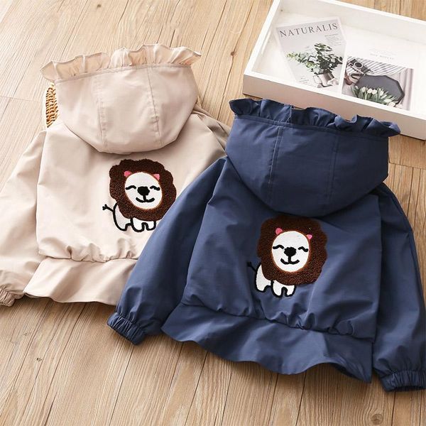 

coat baby lion 2021 autumn girls' clothing children's hoodie trench, Blue;gray
