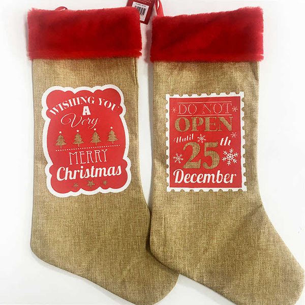 

decorations santa party decoration imitation linen christmas socks