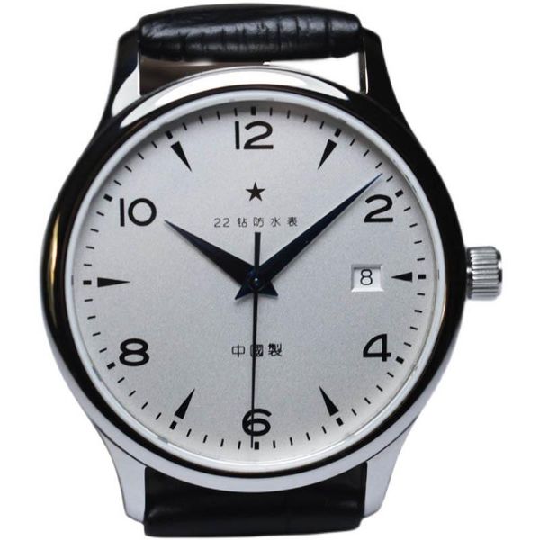 

wristwatches 38.5mm ultra-thin automatic mechanical watch tianjin st1812 movement waterproof calendar stainless steel sapphire mens, Slivery;brown