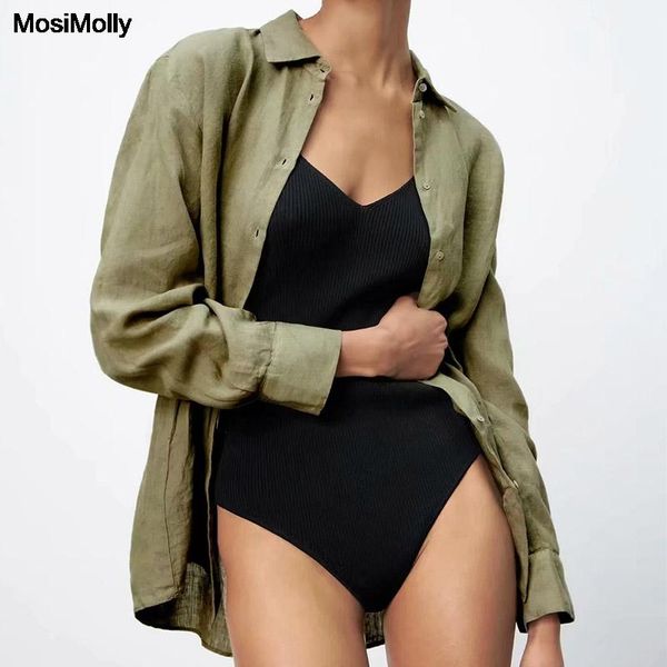 

women's blouses & shirts mosimolly button down shirt women linen trendy female blusas long sleeve 2021, White