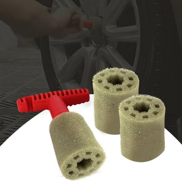 

1set car detailing wheel brush kit cleaning tools automobile sponge fit for any screw ring steel wheels br q6d8