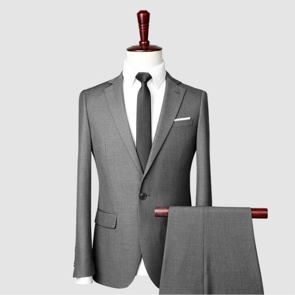 

men's suits & blazers bespoke grey classic blazer handsome wedding groom party prom custom made wild 2 pieces fashion, White;black