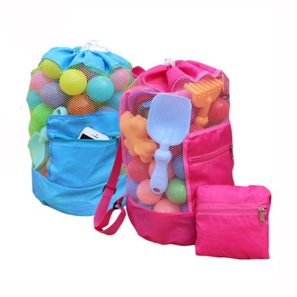 

storage bags foldable beach toy bag sand away pouch tote mesh travel organizer sundries net drawstring backpack
