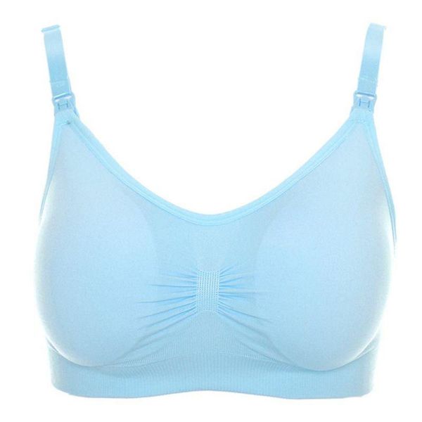 

maternity intimates women feeding nursing bra seamless gather front buckle padded brassiere bras wirepregnant breastfeeding, White