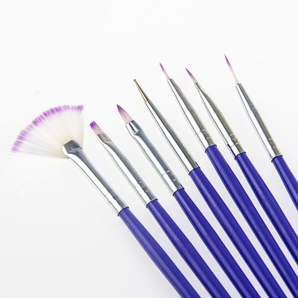 

manicure brushes set for nail art painting dotting design brush kit gel varnishes tools1, Yellow