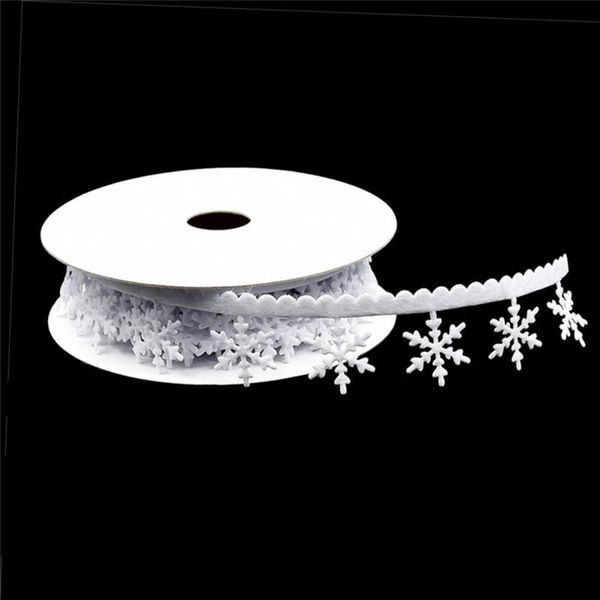 

christmas decorations 5m polyester ribbon with small snowflakes decoration festive party supplies