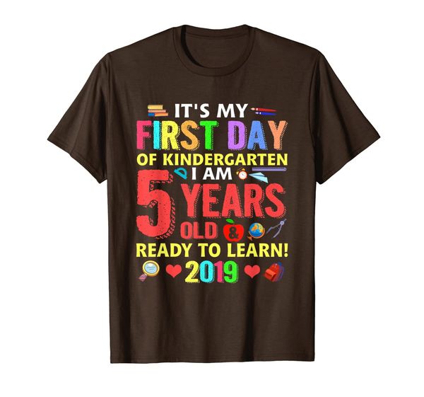 

kindergarten shirt my first day of kindergarten 2019 t-shir, White;black