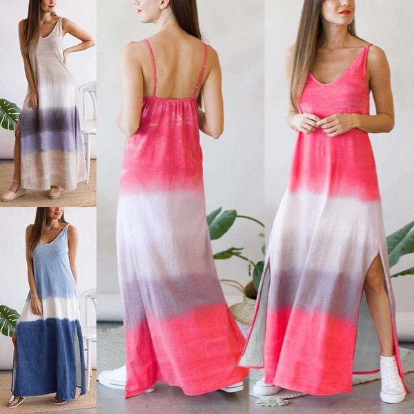 

women's tracksuits tracksuitssummer slits suspender skirt gradient dress 7opu, Gray