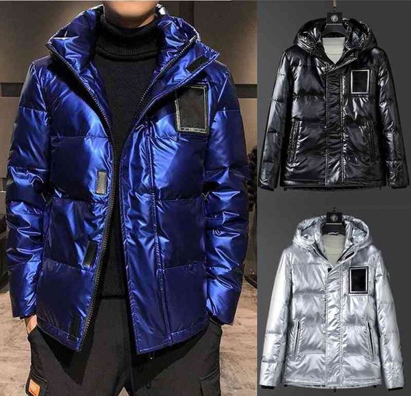 

men's down & parkas fashion jacket men coats outdoor warm feather winter jackets down-filled hooded thick coat outwear embroidery lette, Black