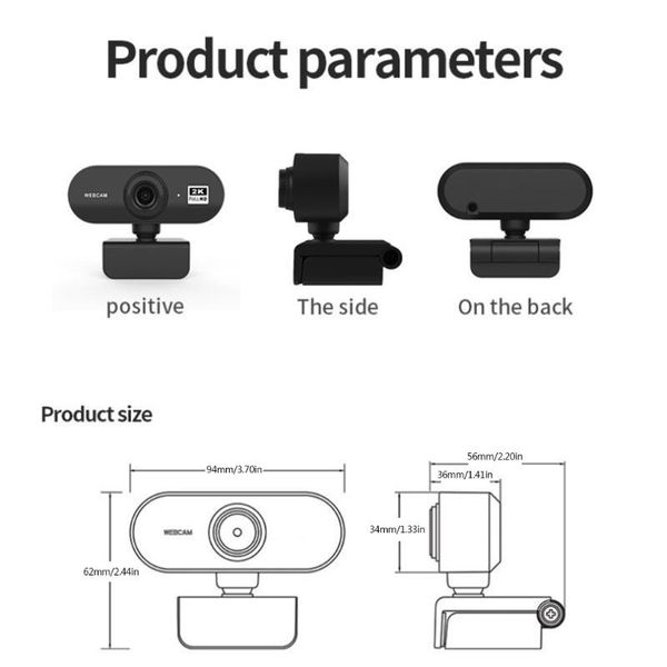 

webcams h05a 2k high definition usb webcam drive built-in microphone lapcomputer web camera for video calling conferencing