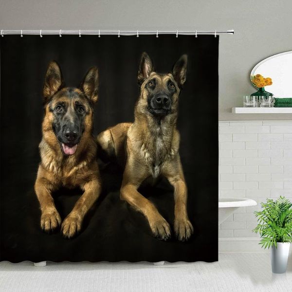 

shower curtains animal pet dog 3d printed cartoon cat bathroom decor waterproof fabric bath curtain with hooks bathtub screen