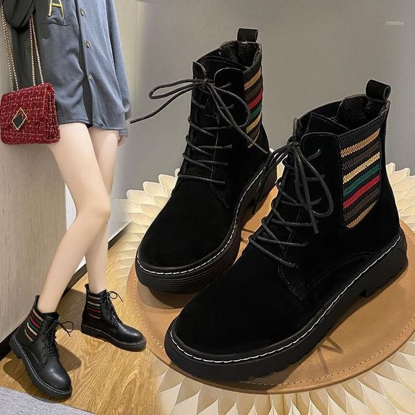 

boots female women shoes ankle autumn british wind genuine leather thick with short motorcycle1, Black