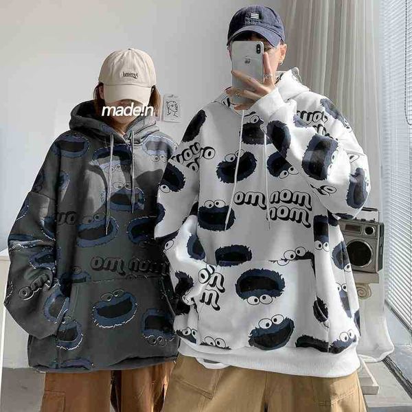 

fat hip hop hooded sweater men's brand ins hoodie big size loose korean fashion autumn clothes, Black