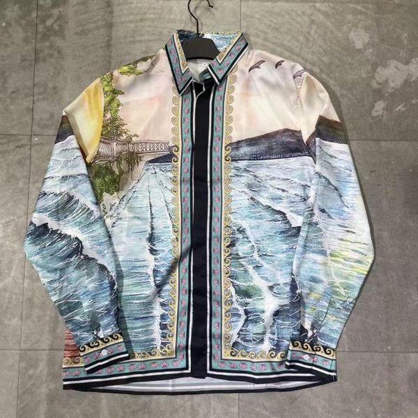 

men's casual shirts zk1511 fashion 2021 runway luxury european design party style clothing, White;black