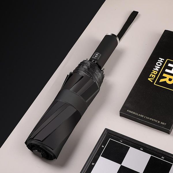 

umbrellas windproof double automatic 3 fold umbrella female male 10k car large parasol rain women men business strong sun-shading