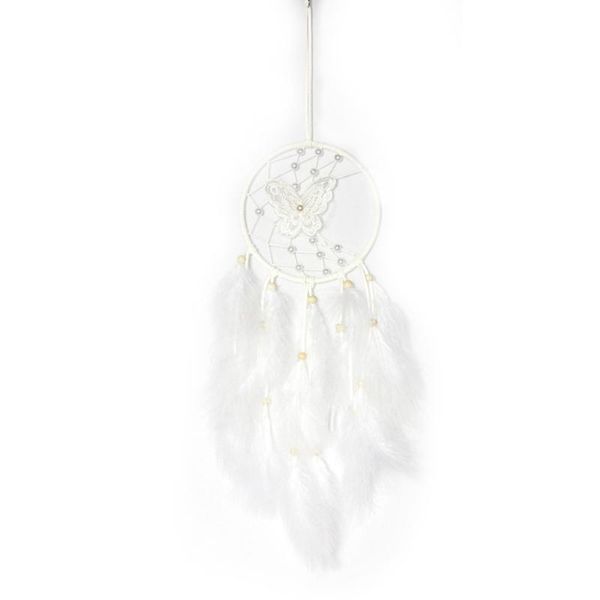 

white butterfly wall hanging handmade feather night light bedside party wedding decoration gift wind chimes decorative objects & figurines