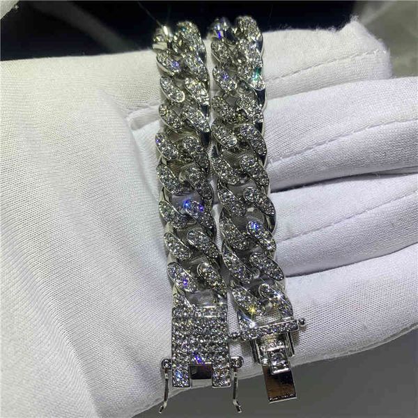 

factory outlet brand bracelets hip hop fashion iced out high gold cuban link chain miami bracelet jewelry, Golden;silver