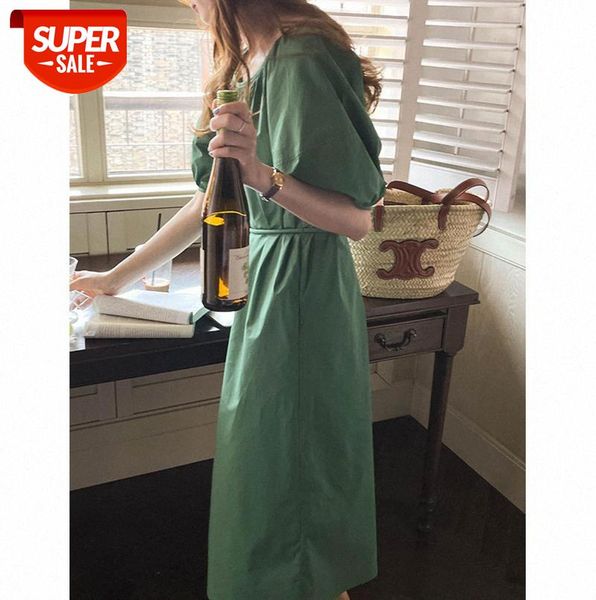 

tg round neck tie waist short-sleeved dress women korean style super fairy skirt 11702 #h74q, Black;gray