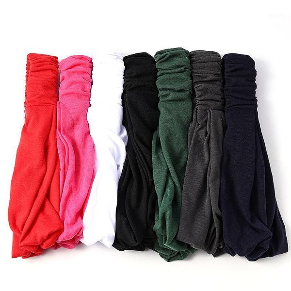 

solid flexible temperament hair accessories for women korean face wash makeup band headband yoga sports headband1