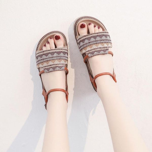 

dress shoes korean version versatile student thick bottom rome chic sandals hard-wearing & anti-skid comfortable women's female, Black