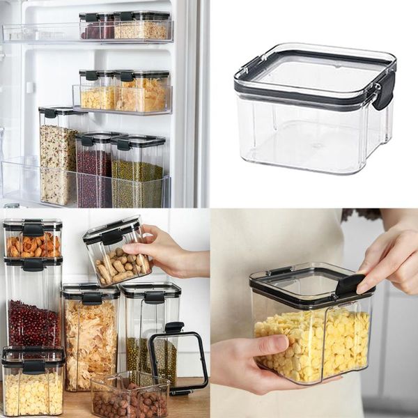 

storage bottles & jars container with plastic lid | bpa leak proof organizer, clear