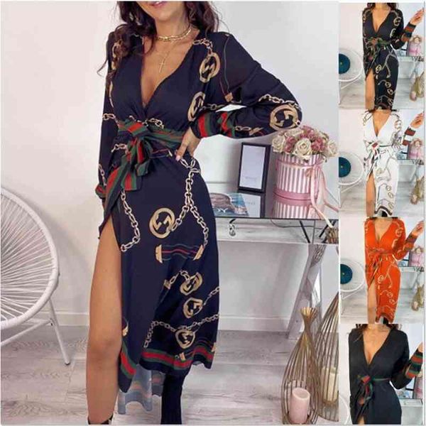 

new baroque print bandage waist dress in autumn and winter, Black;gray