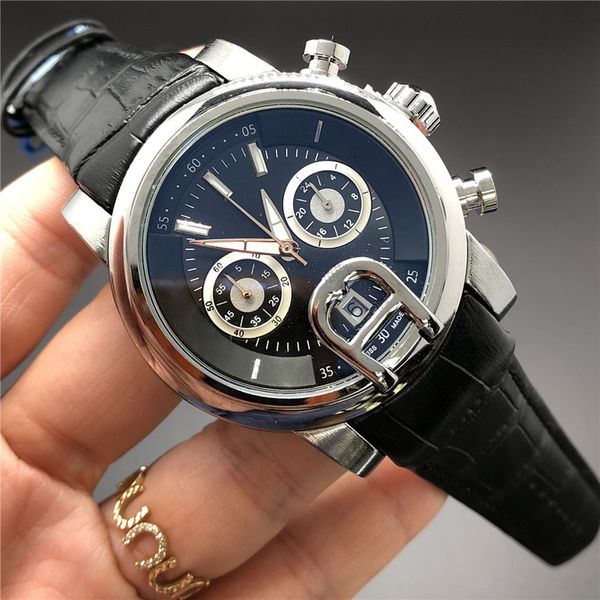 

2022 men's watch montre de luxe factory automatic quartz leather strap all dial working waterproof sports watches ob4015, Slivery;brown