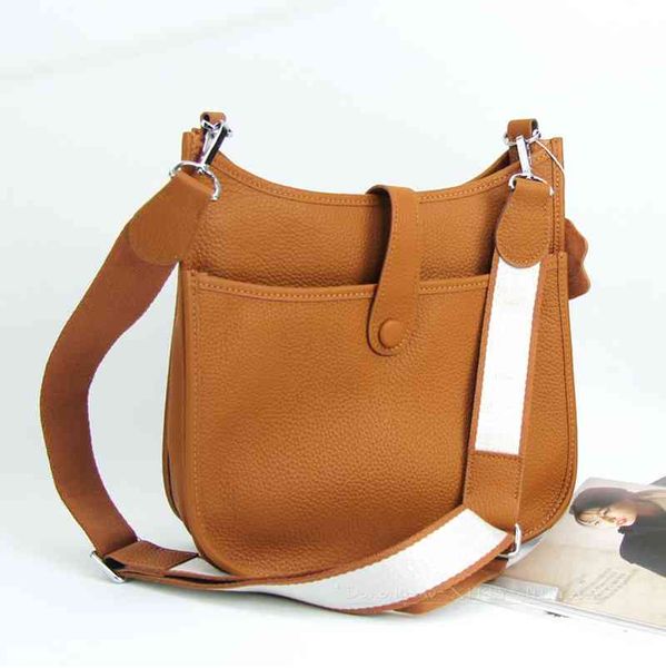 

designer bagsgenuine leather messenger bag wide shoulder strap evelyn h open full head cowhide fashion all-match casual large-capacity softl