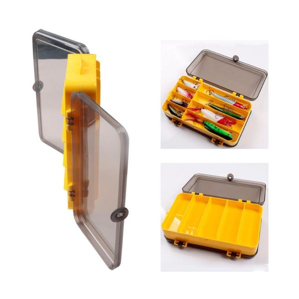 

fishing lure tackle box double sided grids bait hook compartment storage case waterproof accessories