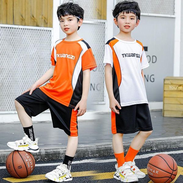 

clothing sets boys suit summer thin color matching loose short-sleeve shorts sports set children's, White