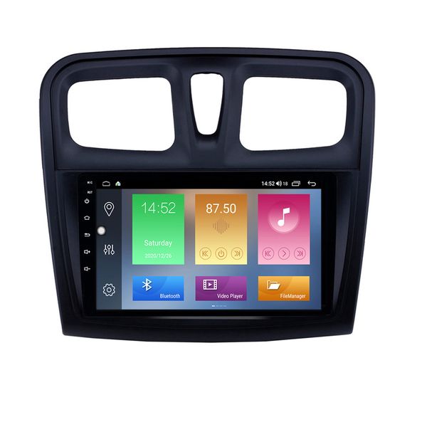 Carro DVD player para RENAULT SANDERO 2012-2017 Sistema multimídia GPS Naviagation 9 polegadas tela de toque estéreo suporte de roda controle de roda obd