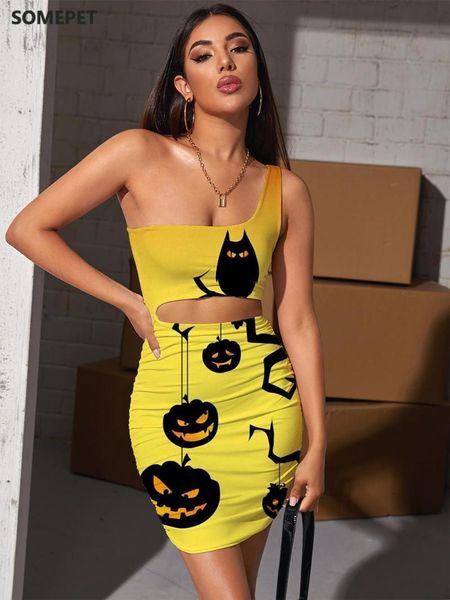 

casual dresses somepet brand pumpkin women halloween bodycon dress bat hollow out moon vestido womens clothing party beach, Black;gray